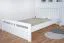 Lit double Easy Premium Line K8 en surlongueur 160 x 220 cm | Hêtre massif blanc laqué | Design moderne