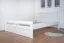 Lit double Easy Premium Line K8 en surlongueur 160 x 220 cm | Hêtre massif blanc laqué | Design moderne