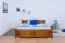 Lit junior en pin massif | Finition chêne rustique | 160 x 200 cm | Sommier inclus | Design moderne et robuste