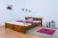 Lit junior en pin massif | Finition chêne rustique | 160 x 200 cm | Sommier inclus | Design moderne et robuste