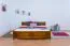 Lit junior en pin massif | Finition chêne rustique | 160 x 200 cm | Sommier inclus | Design moderne et robuste