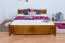 Lit junior en pin massif | Finition chêne rustique | 160 x 200 cm | Sommier inclus | Design moderne et robuste