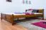 Lit junior en pin massif | Finition chêne rustique | 160 x 200 cm | Sommier inclus | Design moderne et robuste