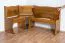 Banc d’angle en pin massif | Finition chêne rustique | Junco 243 | 84 x 110 x 152 cm