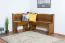 Banc d’angle en pin massif | Finition chêne rustique | Junco 243 | 84 x 110 x 152 cm