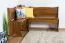 Banc d’angle en pin massif | Finition chêne rustique | Junco 243 | 84 x 110 x 152 cm