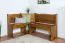 Banc d’angle en pin massif | Finition chêne rustique | Junco 243 | 84 x 110 x 152 cm