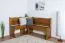 Banc d’angle en pin massif | Finition chêne rustique | Junco 243 | 84 x 110 x 152 cm