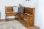 Banc d’angle en pin massif | Finition chêne rustique | Junco 243 | 84 x 110 x 152 cm