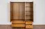 Armoire en bois de pin massif couleur chêne rustique Junco 03 - Dimensions : 195 x 154 x 60 cm (H x L x P)