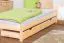 Lit simple / lit d'appoint en bois de pin massif, naturel A14, sommier à lattes inclus - Dimensions 90 x 200 cm 