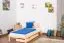 Lit simple / lit d'appoint en bois de pin massif, naturel A14, sommier à lattes inclus - Dimensions 90 x 200 cm 