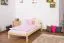 Lit simple / lit d'appoint en bois de pin massif, naturel A14, sommier à lattes inclus - Dimensions 90 x 200 cm 