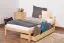 Lit simple / lit d'appoint en bois de pin massif, naturel A14, sommier à lattes inclus - Dimensions 90 x 200 cm 