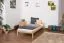 Lit simple / lit d'appoint en bois de pin massif, naturel A14, sommier à lattes inclus - Dimensions 90 x 200 cm 