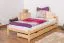 Lit simple / lit d'appoint en bois de pin massif, naturel A14, sommier à lattes inclus - Dimensions 90 x 200 cm 