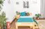lit simple / lit d'appoint en bois de pin massif, naturel A6, sommier à lattes inclus - Dimensions : 120 x 200 cm