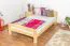 lit simple / lit d'appoint en bois de pin massif, naturel A6, sommier à lattes inclus - Dimensions : 120 x 200 cm