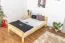 lit simple / lit d'appoint en bois de pin massif, naturel A6, sommier à lattes inclus - Dimensions : 120 x 200 cm