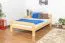 lit simple / lit d'appoint en bois de pin massif, naturel A6, sommier à lattes inclus - Dimensions : 120 x 200 cm