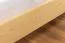 Lit simple en bois massif / lit d'appoint A5 surface de couchage 120 x 200 cm, pin naturel, sommier à lattes et tête de lit inclus, épaisseur du cadre 26 mm