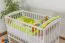 Lit d'enfant / lit à barreaux en pin massif, verni blanc 103, sommier à lattes inclus - Dimensions 60 x 120 cm