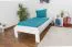Lit enfant ou adolescent en pin massif blanc 76 | 90 x 200 cm | Avec sommier | Design moderne et robuste