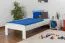 Lit enfant ou adolescent en pin massif blanc 76 | 90 x 200 cm | Avec sommier | Design moderne et robuste