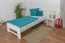 Lit enfant ou adolescent en bois de hêtre massif blanc laqué 111 | 90 x 200 cm | Inclus sommier | Design moderne