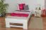 Lit enfant ou adolescent en bois de hêtre massif blanc laqué 111 | 90 x 200 cm | Inclus sommier | Design moderne