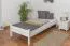 Lit simple / lit d'appoint en bois de pin massif, laqué blanc 97, sommier à lattes inclus - Dimensions 90 x 200 cm