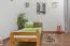 Lit enfant ou adolescent en pin massif finition chêne A6 | 90 x 200 cm | Sommier inclus | Design moderne