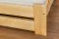 Lit simple / lit d'appoint en bois de pin massif, naturel A9, avec sommier à lattes - dimension 140 x 200 cm