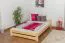 Lit simple / lit d'appoint en bois de pin massif, naturel A9, avec sommier à lattes - dimension 140 x 200 cm