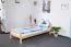 Lit simple / lit d'appoint en bois de pin massif, naturel A6, sommier à lattes inclus - Dimensions 90 x 200 cm
