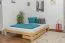 Lit double / lit d'appoint en pin massif naturel A10, avec sommier à lattes - Dimensions 160 x 200 cm