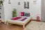 Lit double / lit d'appoint en pin massif naturel A10, avec sommier à lattes - Dimensions 160 x 200 cm