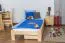 Lit simple / lit d'appoint en bois de pin massif, naturel A10, avec sommier à lattes - dimension 90 x 200 cm
