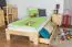 Lit simple / lit d'appoint en bois de pin massif, naturel A10, avec sommier à lattes - dimension 90 x 200 cm