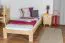Lit simple / lit d'appoint en bois de pin massif, naturel A10, avec sommier à lattes - dimension 90 x 200 cm