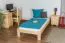 Lit simple / lit d'appoint en bois de pin massif, naturel A10, avec sommier à lattes - dimension 90 x 200 cm