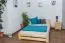 Lit simple / lit d'appoint en bois de pin massif, naturel A7, sommier à lattes inclus - Dimensions : 140 x 200 cm