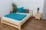 Lit simple / lit d'appoint en bois de pin massif, naturel A7, sommier à lattes inclus - Dimensions : 140 x 200 cm