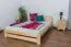 Lit simple / lit d'appoint en bois de pin massif, naturel A7, sommier à lattes inclus - Dimensions : 140 x 200 cm