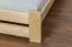 Lit simple / lit d'appoint en bois de pin massif, naturel A7, sommier à lattes inclus - Dimensions : 140 x 200 cm