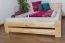 Lit simple / lit d'appoint en bois de pin massif, naturel A7, sommier à lattes inclus - Dimensions : 140 x 200 cm