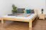 Lit double / lit d'appoint en bois de pin massif, naturel 75, avec sommier à lattes - dimension 180 x 200 cm