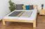 Lit double / lit d'appoint en bois de pin massif, naturel 75, avec sommier à lattes - dimension 180 x 200 cm