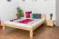 Lit double / lit d'appoint en bois de pin massif, naturel 75, avec sommier à lattes - dimension 180 x 200 cm