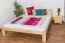 Lit double / lit d'appoint en bois de pin massif, naturel 75, avec sommier à lattes - dimension 180 x 200 cm